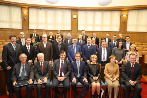 Predsjednik Hrvatskoga sabora i predsjednik Odbora za podjelu državnih nagrada za znanost Gordan Jandroković sudjelovao na svečanoj dodjeli "Državnih nagrada za znanost za 2017. godinu", Hrvatski sabor, 12. prosinca 2018.
