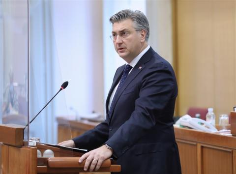 Prime Minister Mr. Andrej Plenković in the Parliament (Photo by Hina/Admir Buljubašić)