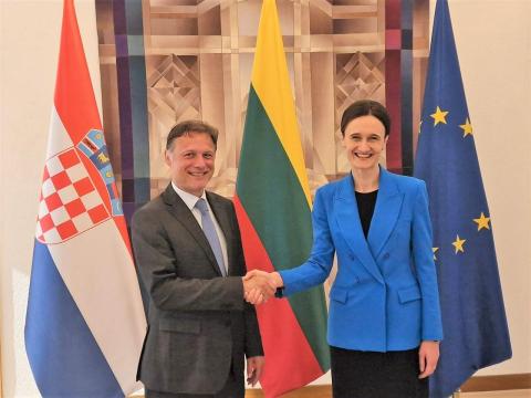Croatian Parliament Speaker Gordan Jandroković and Lithuanian Parliament Speaker Viktorija Čmilyte-Nielsen (Photo: Croatian Parliament)
