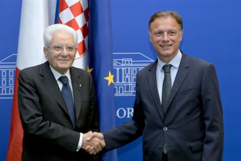 Croatian Parliament Speaker Gordan Jandroković and Italian President Sergio Mattarella (Photo: Croatian Parliament)