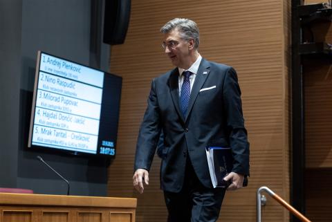Prime Minister Andrej Plenković in Parliament (Photo: Hina/Damir Senčar)