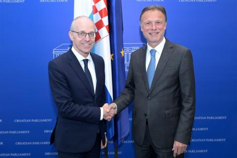 Croatian Parliament Speaker Gordan Jandroković and Luxembourg Prime Minister Luc Frieden (Photo: Croatian Parliament)